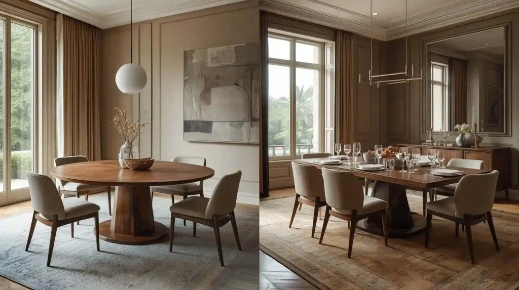 Round vs Rectangular Dining Table